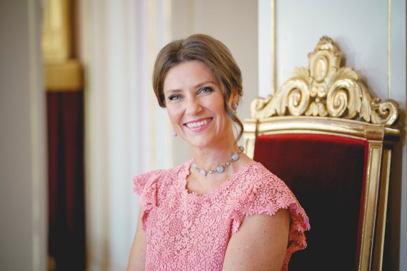 Norway's Princess Martha Louise poses for a picture before her 50th birthday on September 22, in Oslo, Norway September 21, 2021. Picture taken September 21, 2021. Stian Lysberg Solum/NTB/via REUTERS ATTENTION EDITORS - THIS IMAGE WAS PROVIDED BY A THIRD PARTY. NORWAY OUT. NO COMMERCIAL OR EDITORIAL