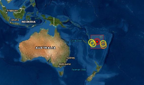 피지섬 수바 남서쪽 해역에서 지진이 발생했다. (붉은 점 지역) <출처=유럽지중해지진센터>