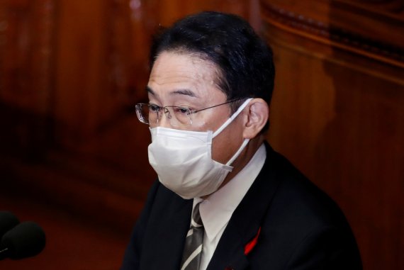기시다 후미오 일본 총리가 지난 8일 일본 국회에서 연설을 하고 있다. 로이터 뉴스1