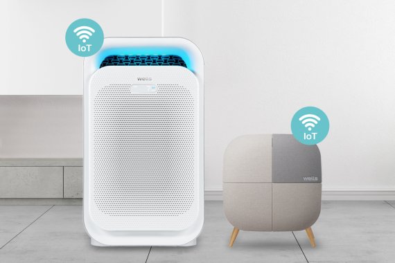 웰스 공기청정기 IoT 18평형(왼쪽)과 6평형 웰스 제공