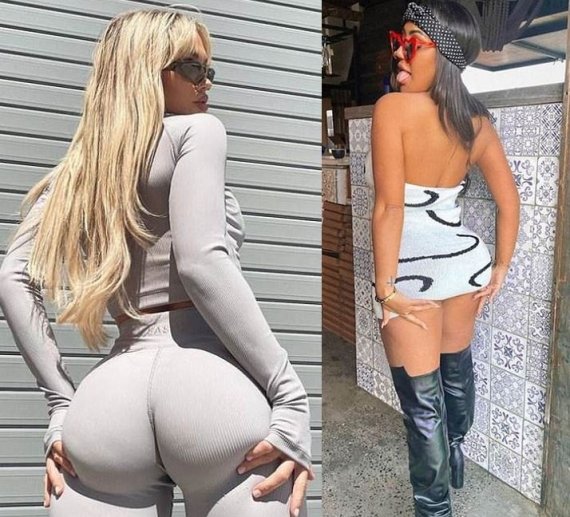 미국의 유명 리얼리티 쇼 '조디 쇼어'에 출연해 화제를 모은 소피 카사이(왼쪽)와 피트니스 인플루언서 타미 헴브로우(오른쪽) 역시 하체 곡선을 강조하는 포즈를 활용한 사진을 찍어 공개했다. (인스타그램 갈무리) © 뉴스1