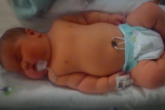 영국에서 6.78kg으로 태어난 아기 알파의 모습. // 출처=트위터 갈무리