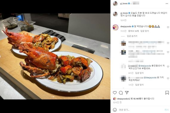 정용진 신세계그룹 부회장의 게시물에 감사 인사를 전한 DJ소다. (인스타그램 갈무리) © 뉴스1