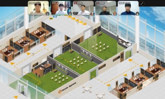 한화시스템이 메타버스 플랫폼 '게더타운'에서 진행한 채용 면접장 모습.(한화시스템 제공). © 뉴스1© 뉴스1