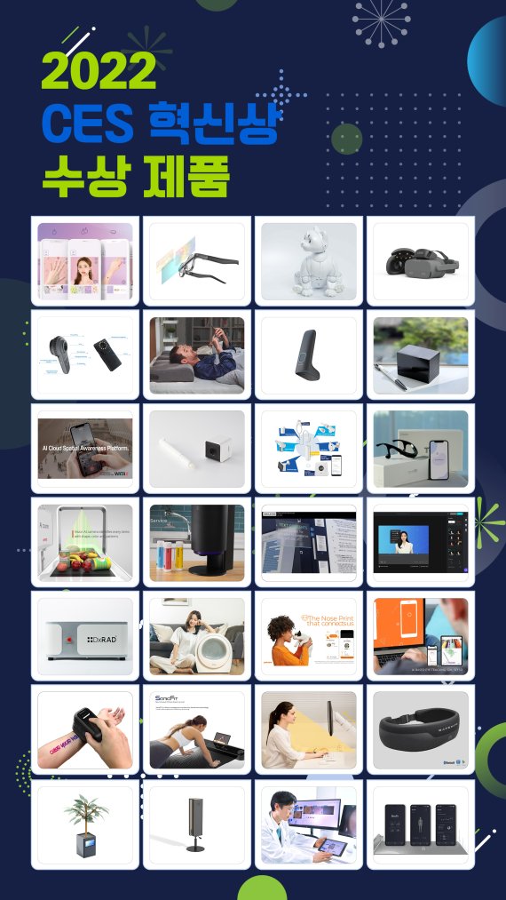 [서울=뉴시스]코트라 지원 CES 2022 혁신상 수상제품.(사진=코트라 제공) 2021.11.11 photo@newsis.com