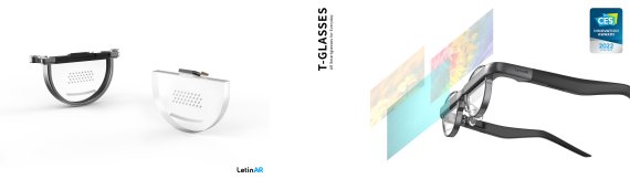 CES 2022 컴퓨터 주변기기 부문에서 혁신성을 인정받은 레티널(LetinAR)의 'T-Glasses'. 네이버 제공.