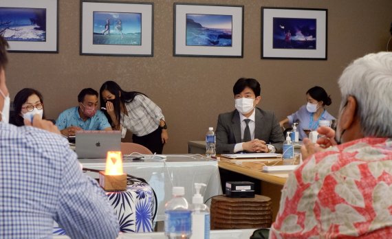 지난 9일 열린 괌정부관광청 한국마케팅 위원회 회의 © 뉴스1 윤슬빈 기자