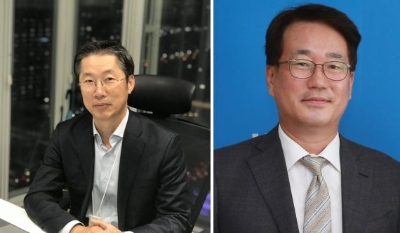 2022년 KT 인사로 부사장으로 승진한 우정민 KT DS대표·IT부문장(왼쪽)과 홍기섭 KT스카이라이프 대외협력총괄 및 HCN 대표 사진=뉴스1