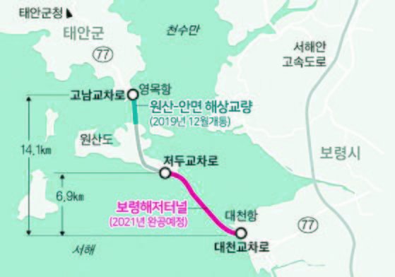 보령해저터널 위치도.© 뉴스1