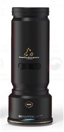 미래테크 자가발전식 친환경 하이브리드 가로등(왼쪽)과 샤픈고트 Ai 연동 스마트소화기 및 시큐리티 시스템 부산지방조달청 제공