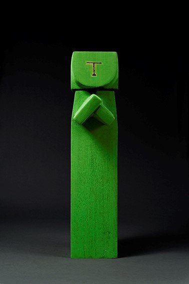 [서울=뉴시스]최종태, 기도하는 여인, 21x30x89cm, 나무에 채색, 2018