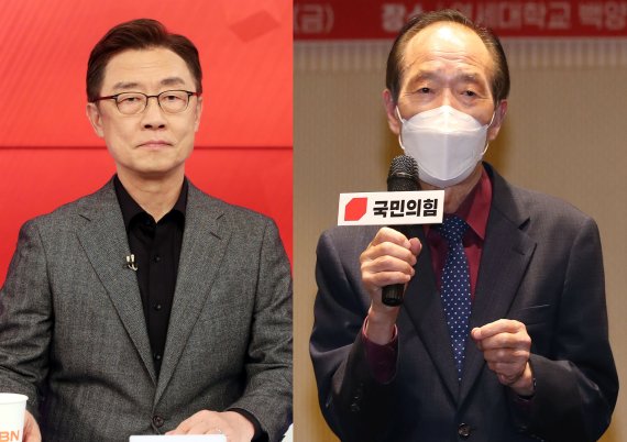 최재형 전 감사원장(왼쪽)과 장기표 국민의힘 김해을 당협위원장. © 뉴스1 /사진=뉴스1
