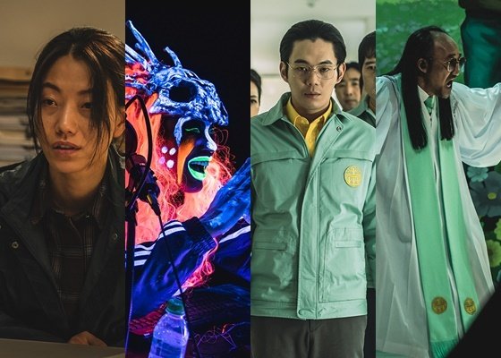 (왼쪽부터) 김신록, 김도윤, 류경수, 이동희/ 사진제공=넷플릭스 '지옥' © 뉴스1