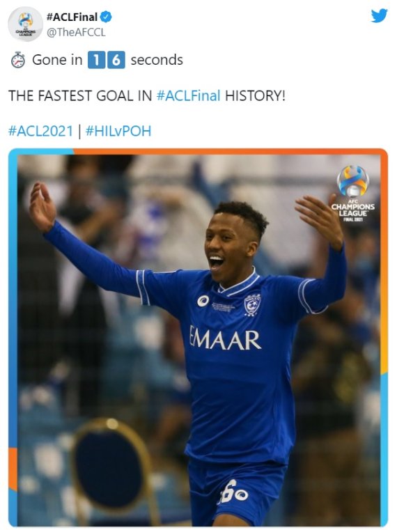 [서울=뉴시스]ACL 결승 최단 시간 득점. (캡처=AFC 홈페이지)