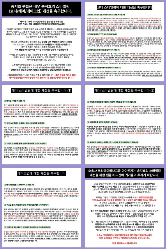 송지효 팬 성명