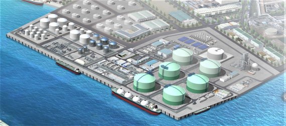 SK가스가 울산에 조성하고 있는 LNG터미널(KET, Korea Energy Terminal)과 수소복합단지(CEC, Clean Energy Complex) 조감도. *재판매 및 DB 금지