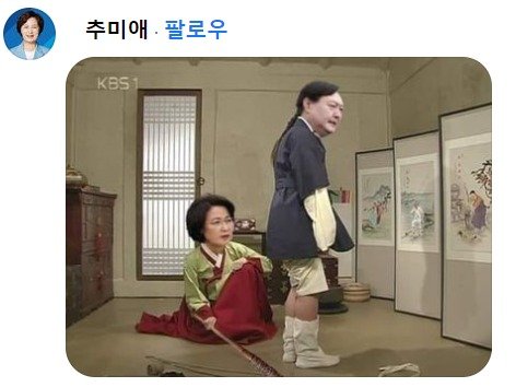 윤석열 "맞으면서 컸다"글에 '패러디물' 댓글 단 추미애