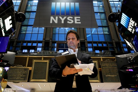 미국 뉴욕증권거래소(NYSE)의 한 트레이더. /사진=로이터뉴스1