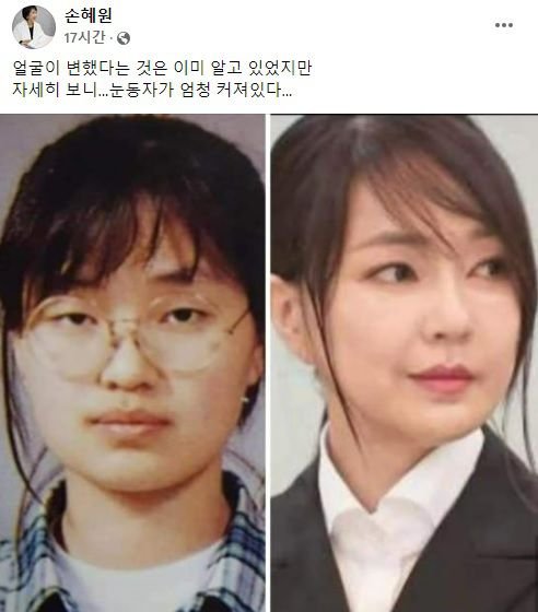 김건희 과거 사진 올린 손혜원, 네티즌 댓글 보니..