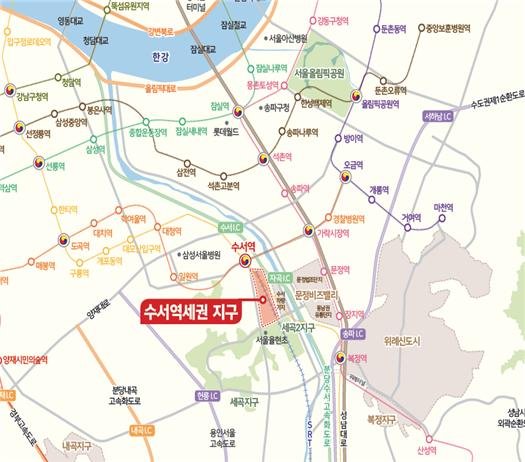 [서울=뉴시스] 수서A2 위치도. (이미지=LH 제공)