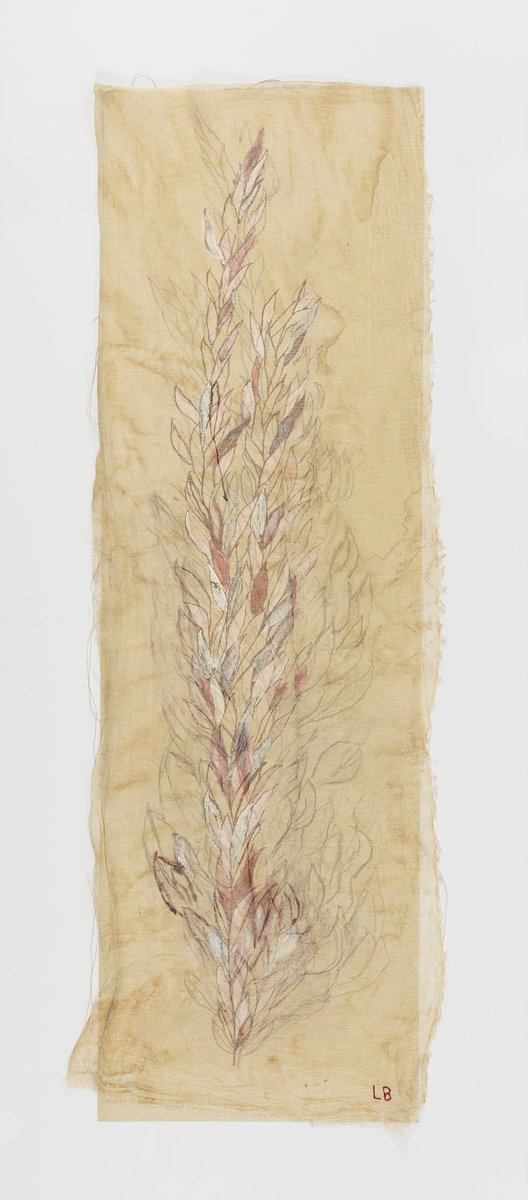 [서울=뉴시스]루이스 부르주아, 'LEAVES (#4)' 2006, Etching, gouache, watercolor, pencil, ink, colored pencil and fabric on paper 151.8 x 49.5cm, © The Easton Foundation/VAGA at ARS, New York/SACK, Seoul, 사진: Timothy Doyon이미지 제공: 국제갤러리