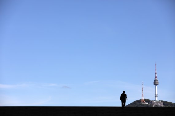 서울 용산구 국립중앙박물관에서 바라본 하늘.뉴스1