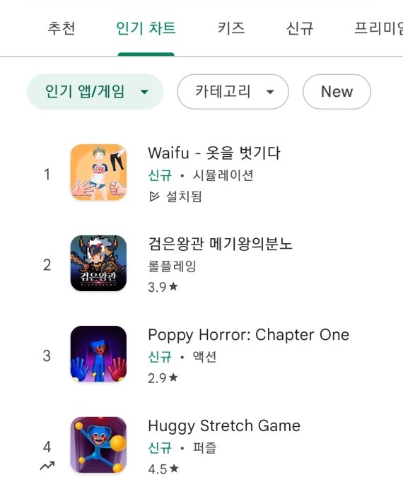 3일 오후 국내 구글플레이 인기 게임 순위 (구글플레이 캡처) © 뉴스1