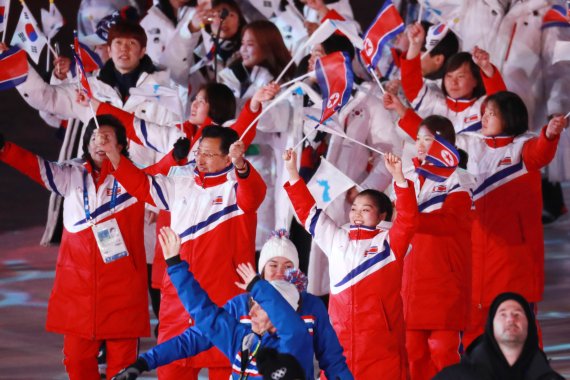 지난 2018년 평창 동계올림픽에 참가한 북한 선수단의 모습, 2018.2.25/뉴스1 © News1 임세영 기자 /사진=뉴스1