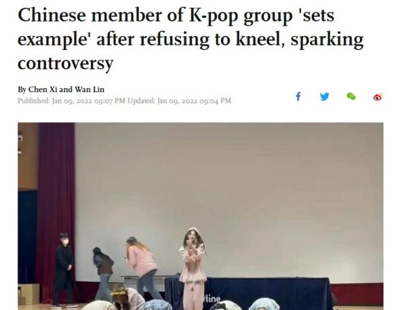 관련 기사 - 환구시보 갈무리