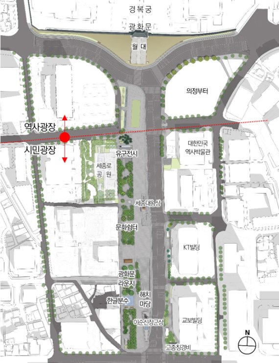 [서울=뉴시스] 새 광화문광장. (사진=서울시 제공). 2022.01.25. photo@newsis.com