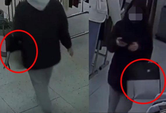 CCTV 영상 속 여성 손님의 가방 모습. (인스타그램 갈무리) © 뉴스1