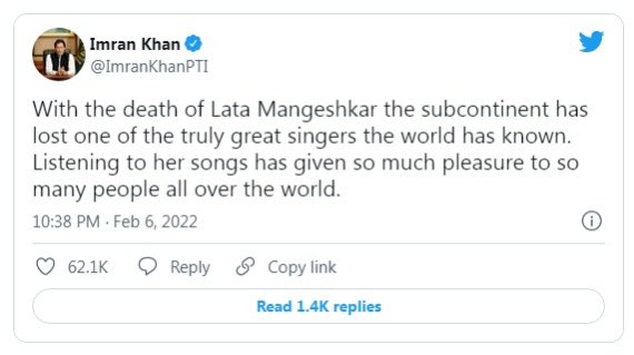 임란 칸 파키스탄 총리 트위터 갈무리
