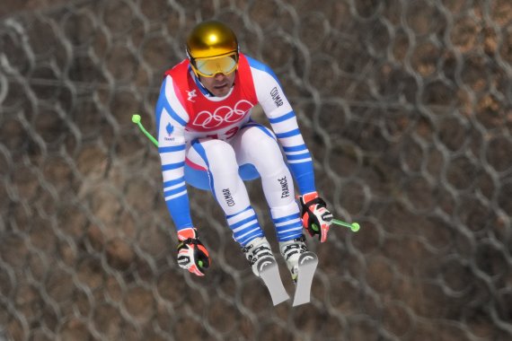요한 클라레(프랑스)가 7일 중국 베이징 옌칭의 국립 알파인스키센터에서 열린 2022 베이징 동계올림픽 알파인스키 남자 활강에서 은메달을 획득했다. /사진=뉴시스