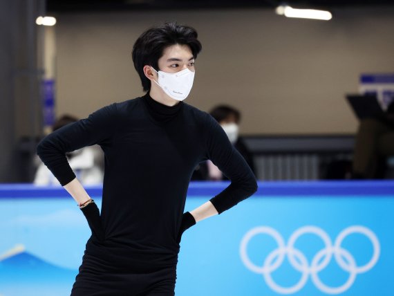 2022 베이징 동계 올림픽에 출전하는 차준환이 6일 오후 중국 베이징 피겨트레이닝홀에서 훈련을 하고 있다. 2022.2.6/뉴스1 © News1 박지혜 기자