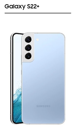 삼성전자가 10일 공개한 갤럭시 S22+의 스카이블루 색상 제품.(출처 : 삼성전자 홈페이지 캡처) *재판매 및 DB 금지