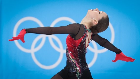7일 중국 베이징 수도실내체육관에서 열린 2022 베이징 동계올림픽 피겨 팀이벤트 여자 싱글 프리스케이팅에서 러시아의 카밀라 발리예바(Kamila Valieva)가 연기를 펼치고 있다. 사진=뉴스1