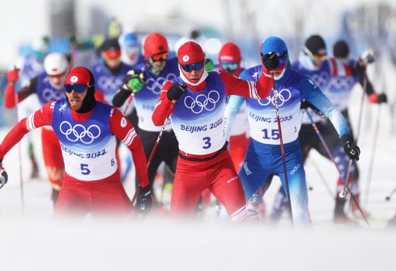 지난 19일 열린 베이징 동계올림픽 크로스컨트리 스키 남자 50㎞ 매스스타트 프리 경기. © 로이터=뉴스1
