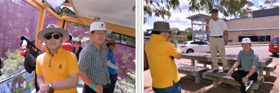 2015년 1월 15일 호주 시드니 카툼바 블루마운틴에서 이재명 더불어민주당 대선 후보와 고(故) 김문기 성남도시개발공사 개발1처장. 사진=국민의힘 *재판매 및 DB 금지