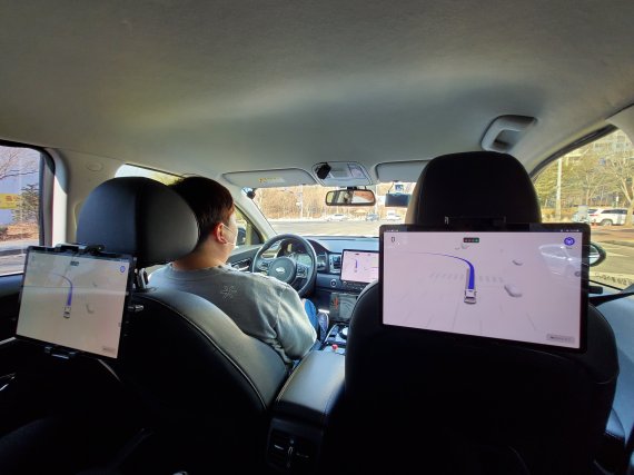 [서울=뉴시스] 하종민 기자 = 자율주행차 내부 모습. 2022.02.12. hahaha@newsis.com *재판매 및 DB 금지