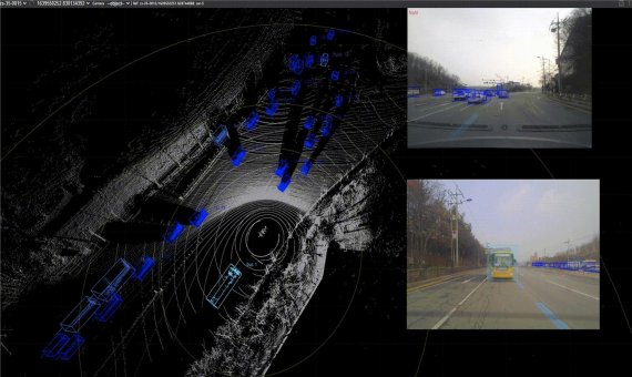 차량 라이다-카메라 동기화어노테이션 이미지.