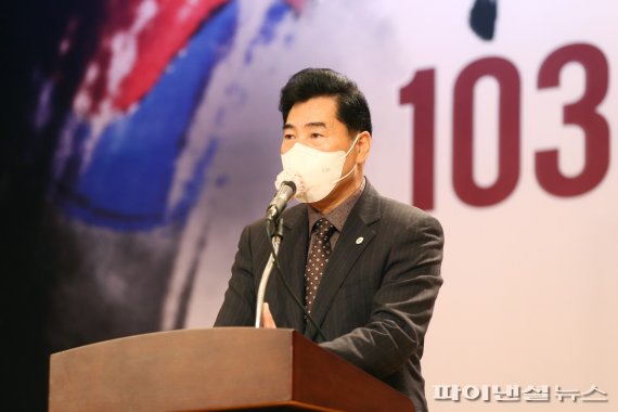 김상돈 의왕시장 제103주년 3.1절 기념사 발표. 사진제공=의왕시