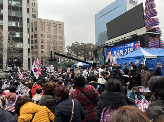 전광훈 사랑제일교회 담임목사 측은 3월1일 서울 중구 청계광장 일대에서 '1천만 국민대회 및 기도회'를 개최했다. /사진=뉴스1