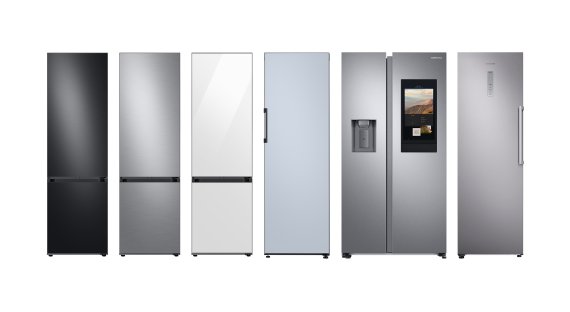 영국 소비자 매체 '위치(Which?)'가 발표한 냉장고 평가 4개 부문에서 각 1위를 기록한 6개 모델(삼성전자 제공). © 뉴스1