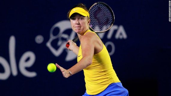 [서울=뉴시스]우크라이나의 여자 테니스 스타 엘리나 스비톨리나. 멕시코에서 열리고 있는 몬테레이 오픈 16강에 오른 그녀는 우승하면 상금 모두를 우크라이나군에 기부하겠다고 밝혔다. <사진 출처 : CNN> 2022.3.3