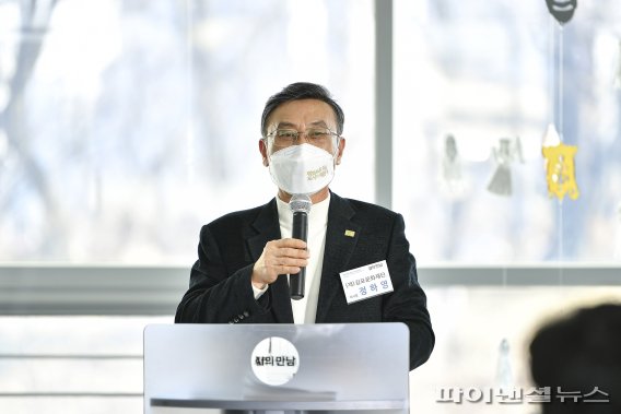 정하영 김포시장 3일 한국-프랑스 현대목판화전 개막식 축사. 사진제공=김포시