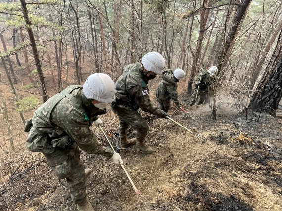 軍, 동해안 산불 진화에 오늘 병력 2390명·헬기 26대 투입