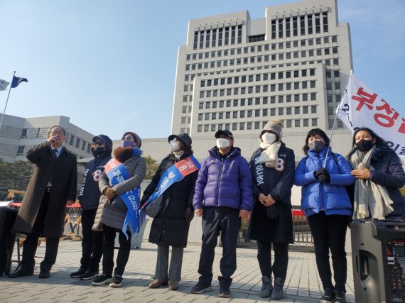 옥은호 새누리당 대선후보가 제20대 대통령선거 사전투표 무효 소송 관련 발언을 하고 있다. /사진=옥은호 후보