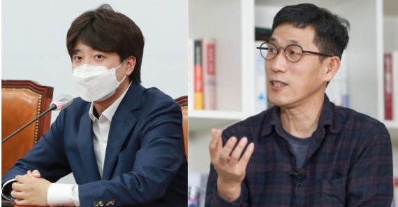 왼쪽부터 이준석 국민의힘 대표, 진중권 전 동양대 교수.© 뉴스1