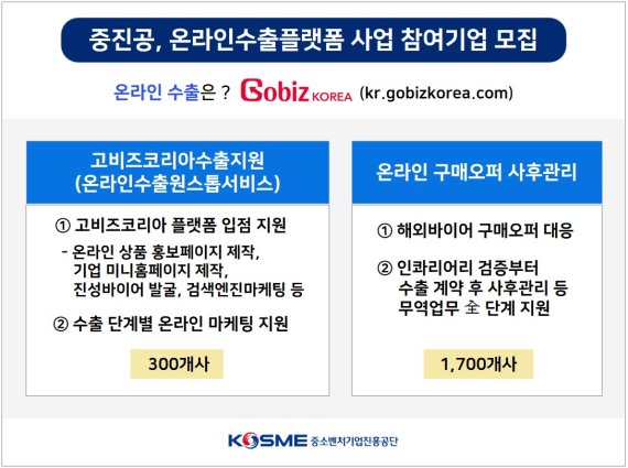 중진공, 온라인수출플랫폼 사업 참여기업 모집