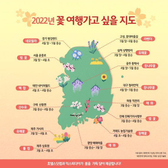 한국인 여행객 84%, “봄 꽃구경으로 힐링”